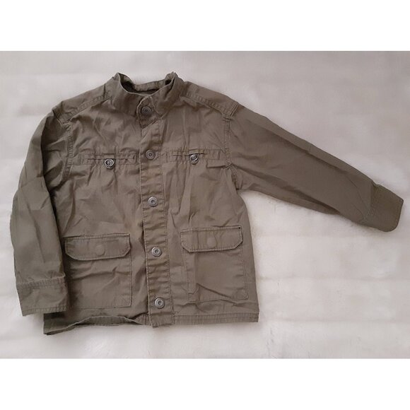 Boys Clothes Size 5 OshKosh Green Brown Lightweight Thin Long Sleeve Jacket - Picture 1 of 5